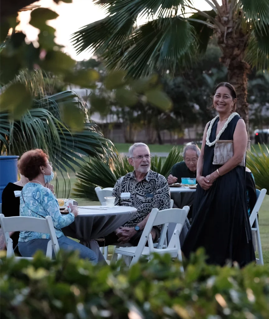Corporate event attendees at the 60th anniversary of the Jhamandas Watumull Planetarium in Hawaii.
