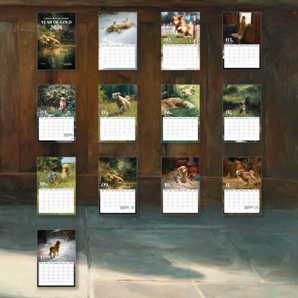 New! Golden Retriever 2026 Wall Calendar Vol.  2 – Real Dogs, Perfect Gift - Image 2