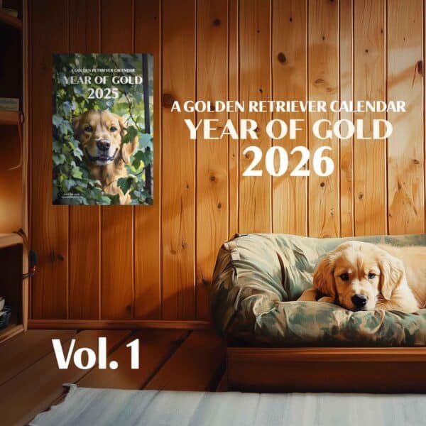 Golden Retriever 2026 Wall Calendar Volume One – authentic portraits of family Goldens, lovingly photographed and artistically edited.
