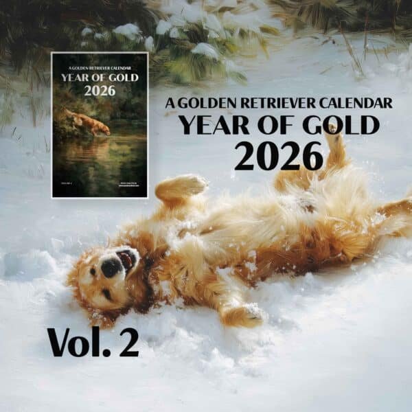 Golden Retriever 2026 Wall Calendar Volume Two – brand-new portraits of family Goldens, lovingly photographed and artistically edited.