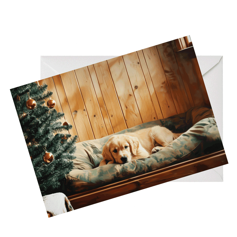 Set of 10 Golden Retriever Greeting Cards – Single Image Design, Blank Inside